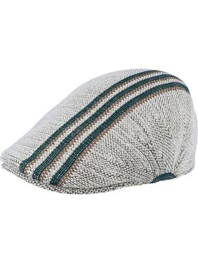 Kangol Flat Cap With Gray And Brown Stripe Size XL